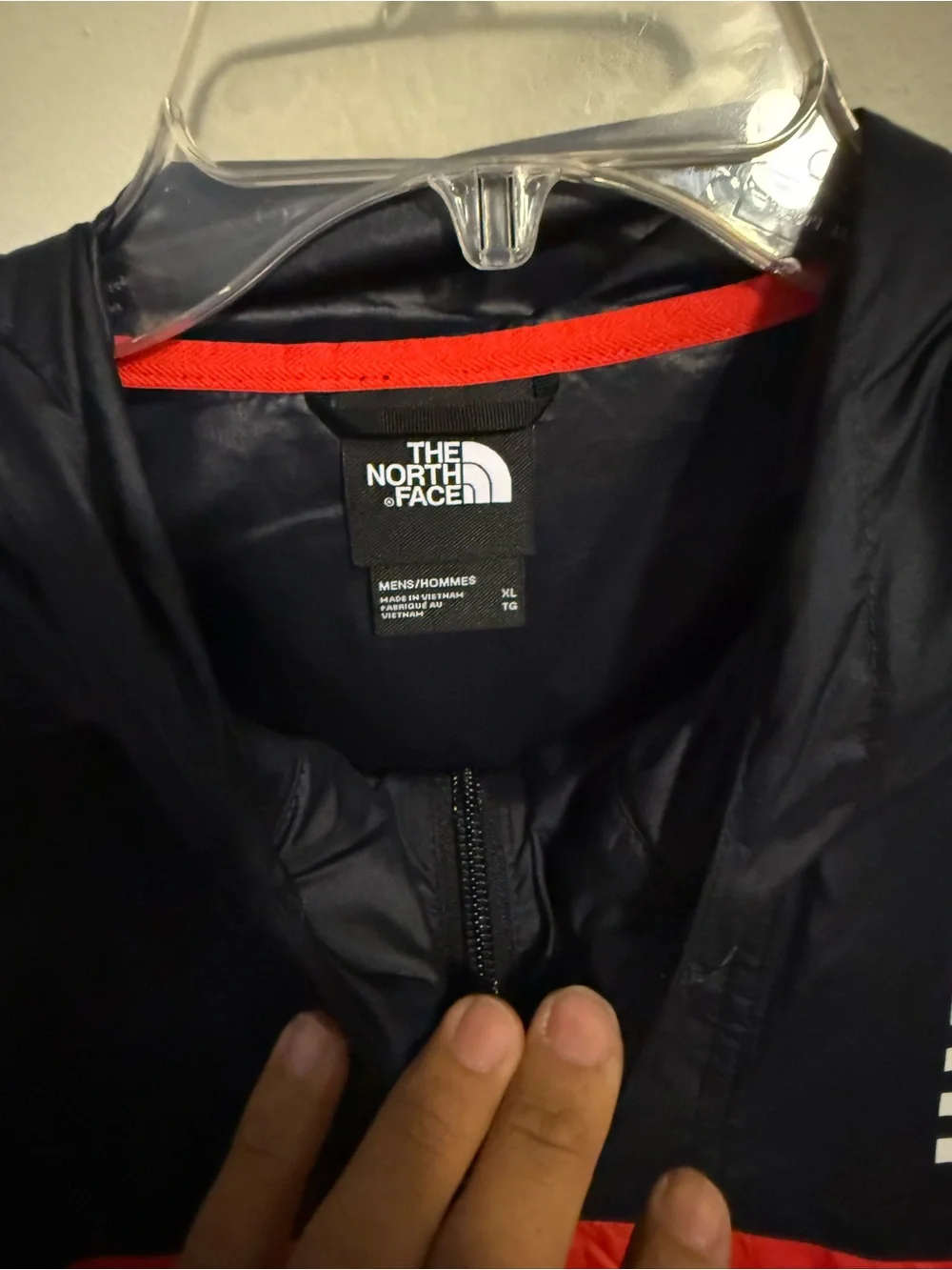 The North Face Red, Blue and Black Colorblock Pullover Windbreaker